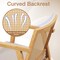 Set of 2 Mid Century Accent Chairs with Breathable Rattan Backrest